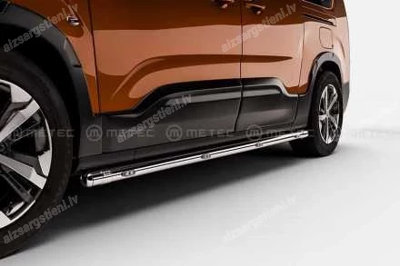 METEC ROUND SIDE PROTECTION BARS WITH ADDITIONAL LED BODY LIGHTS (L2 WHEELBASE) CITROEN Berlingo, PEUGEOT Partner / Rifter, TOYOTA Proace City / City Verso