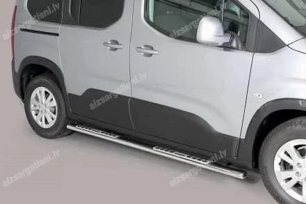 MISUTONIDA OVAL SIDE BARS WITH INTEGRATED PLASTIC FOOTSTEPS PEUGEOT Partner / Rifter