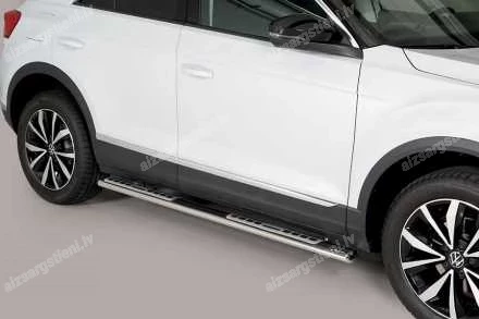 MISUTONIDA OVAL SIDE BARS WITH INTEGRATED PLASTIC FOOTSTEPS VOLKSWAGEN T-Rock