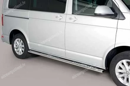 MISUTONIDA OVAL SIDE BARS WITH INTEGRATED PLASTIC FOOTSTEPS VOLKSWAGEN T6, VOLKSWAGEN T6.1