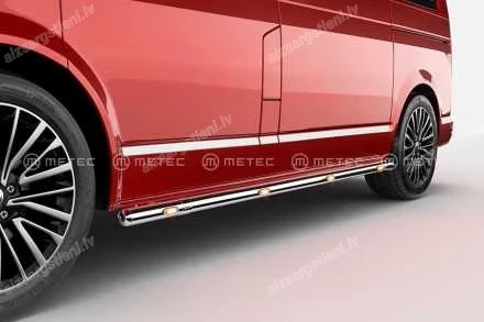 METEC ROUND SIDE PROTECTION BARS WITH ADDITIONAL LED BODY LIGHTS (L1 WHEELBASE) VOLKSWAGEN T6, VOLKSWAGEN T6.1